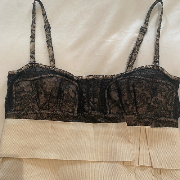 La Perla Vintage Corset Bustier black lace and cream cocktail dress - Picture 5 of 7